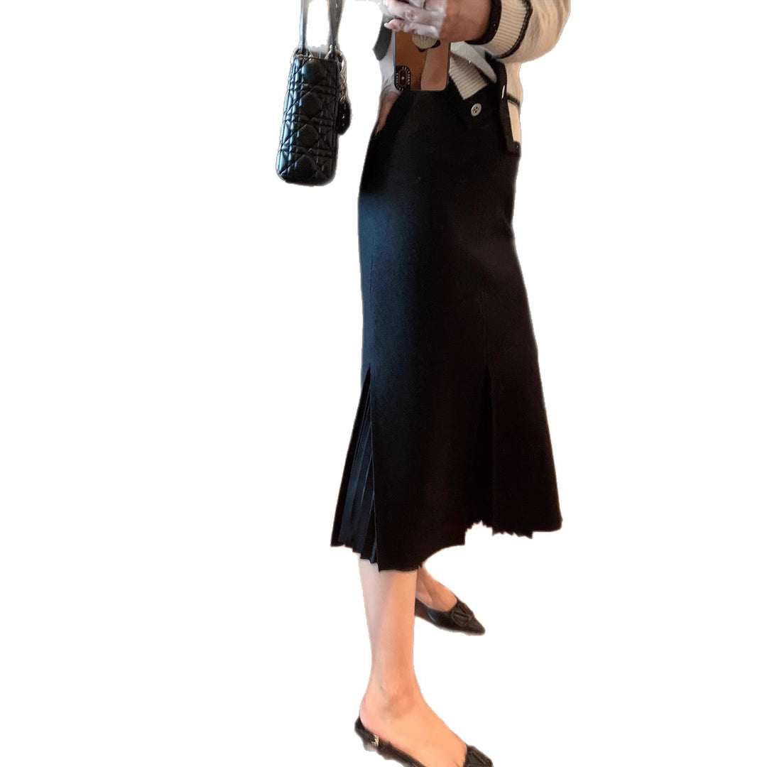 Damen Eleganter Midirock mit Schlitzen Drune