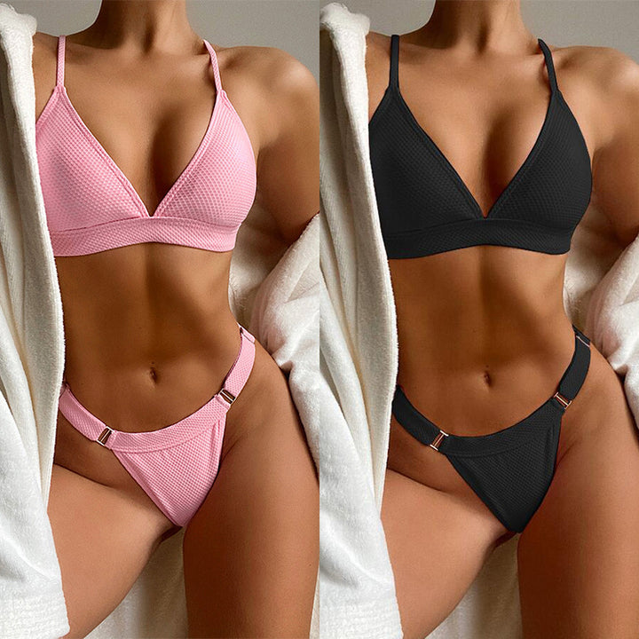 Damen Triangle Bikini-Set mit luxuriösen Banddetails Drune