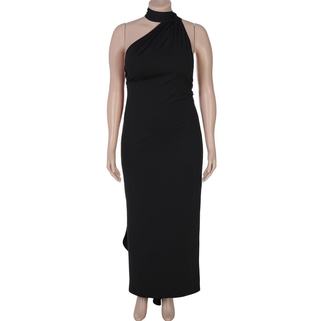 Damen Elegantes One-Shoulder Maxikleid mit figurbetonter Silhouette Drune