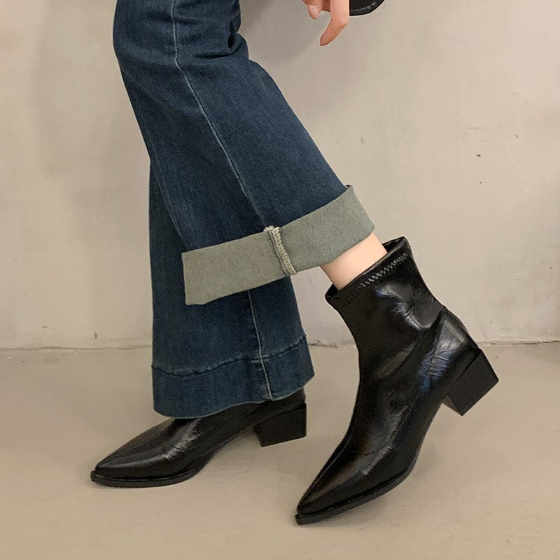Damen Modische und elegante Stiefeletten Drune