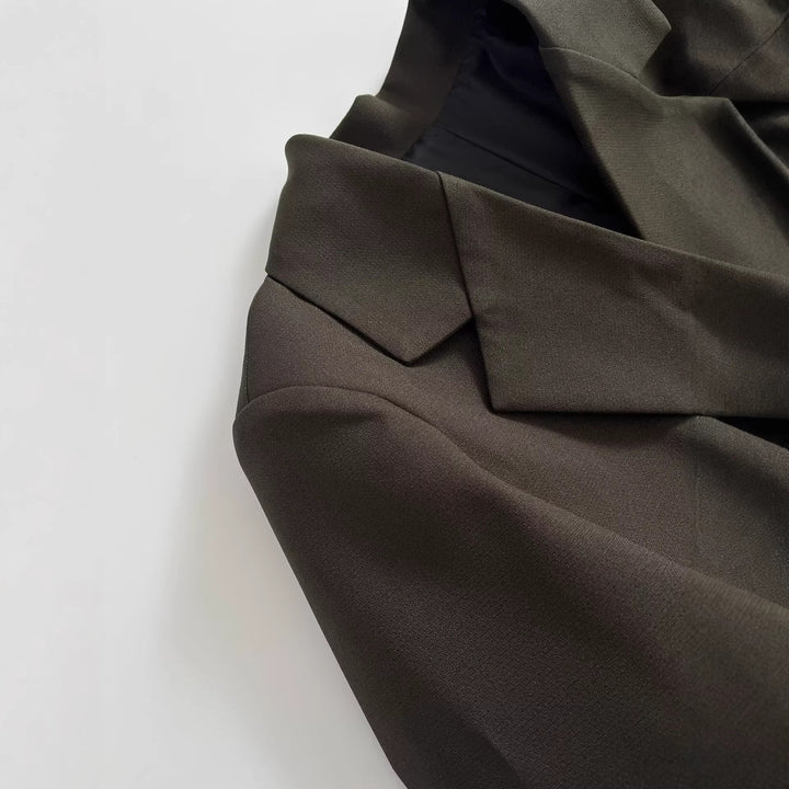 Damen nan taillierter Wollmix-Blazer mit strukturierter Schulter, einreihiger Knopfleiste und Pattentaschen Drune