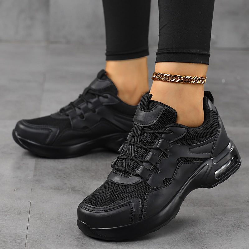 Damen Plateau-Sneaker mit Luftkissen-Sohle, atmungsaktivem Mesh und robuster Gummilaufsohle Drune