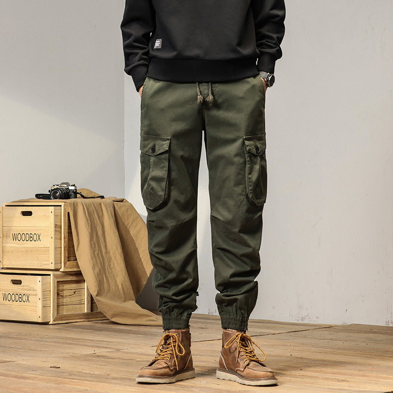 Herren Cargo-Jogginghose im Utility‑Stil mit Tunnelzug, großen Klappentaschen und elastischen Bündchen Drune