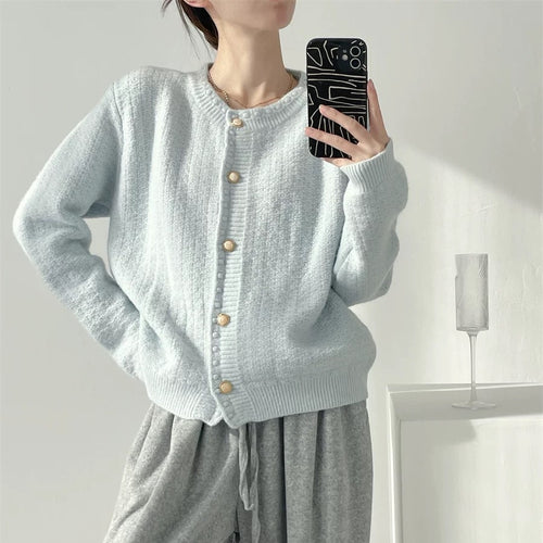 Damen gemütliche Strickjacke mit hochwertigen Knopfdetails und lässigem Schnitt Drune