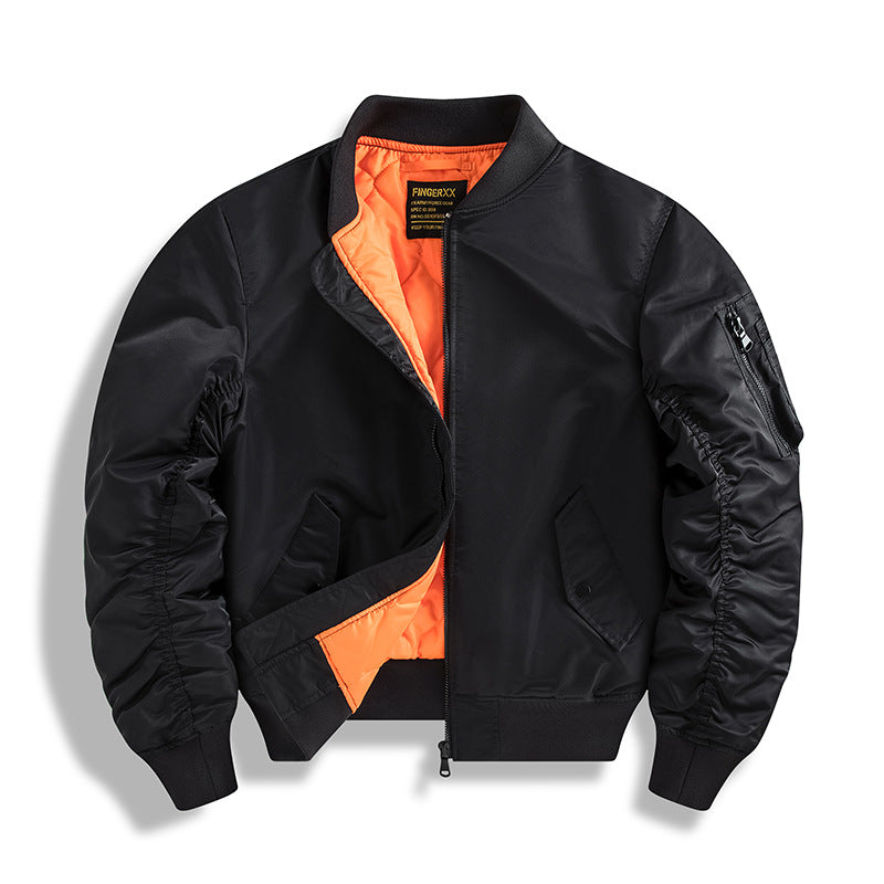 Herren  isolierte Flugjacke im Bomber-Stil mit kontrastierendem, gefüttertem Innenfutter und Ärmel-Reißverschluss-Nutzungsfach Drune