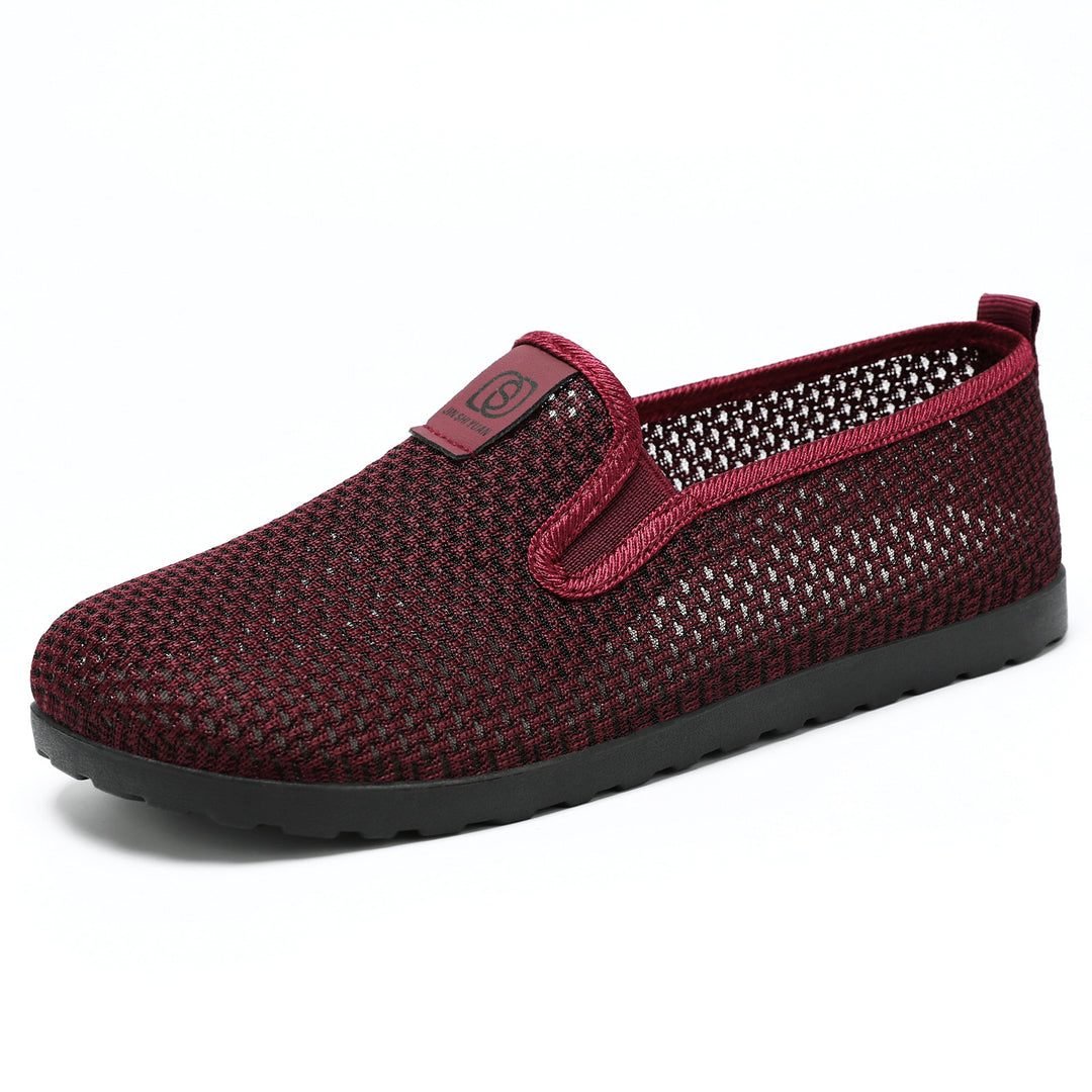 Damen nan atmungsaktiver gestrickter Slipper mit elastischem Einstieg und dämpfender EVA-Laufsohle Drune