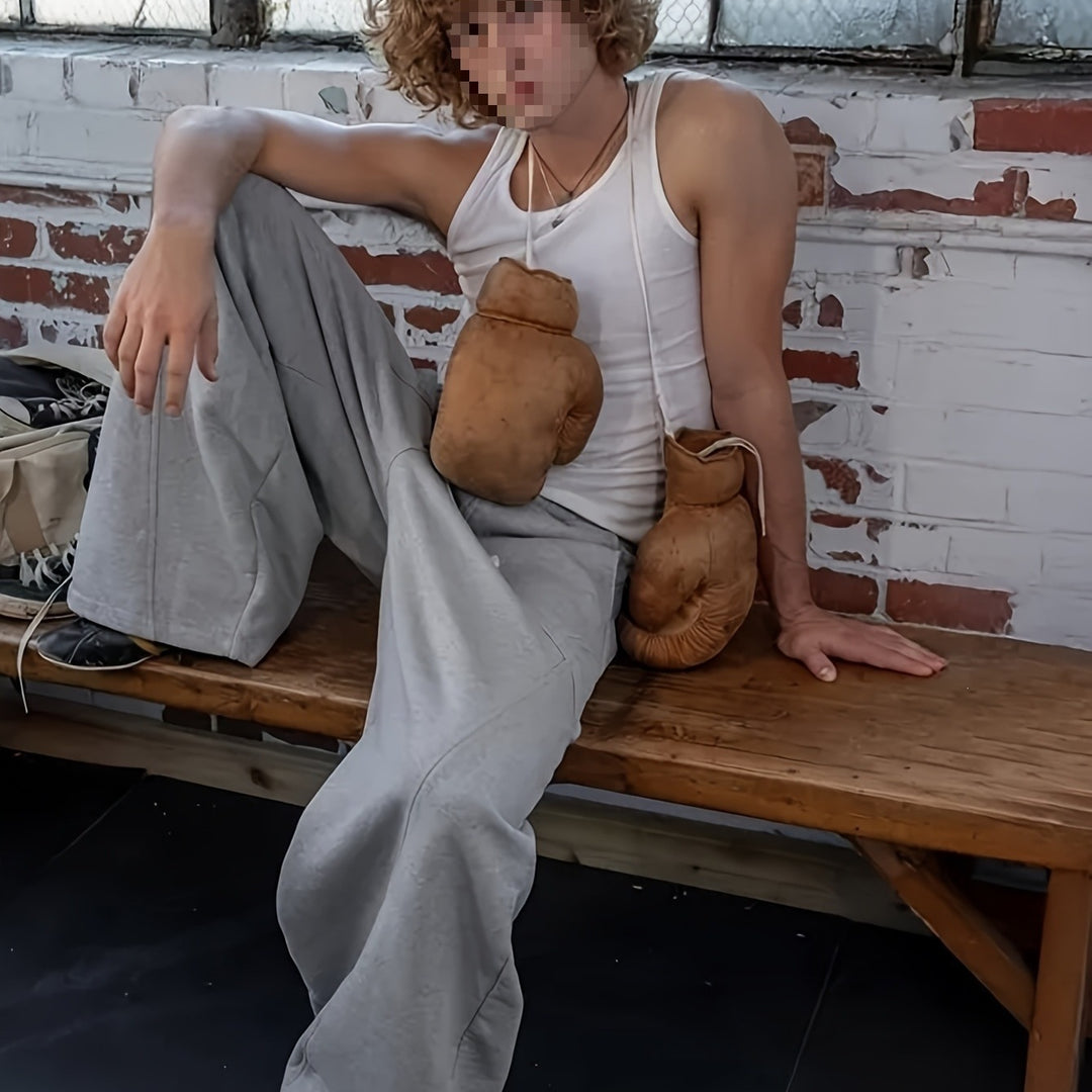 Damen Weite High‑Waist Baggy‑Jogginghose mit Tunnelzug, elastischem Bund und aufgesetzten Taschen Drune