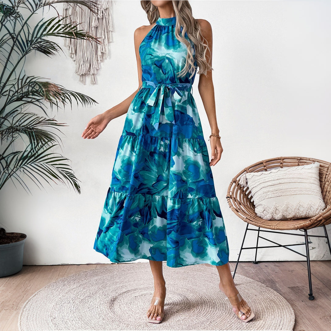 Damen Midikleid mit modernem Oberteil und Schößchen Drune