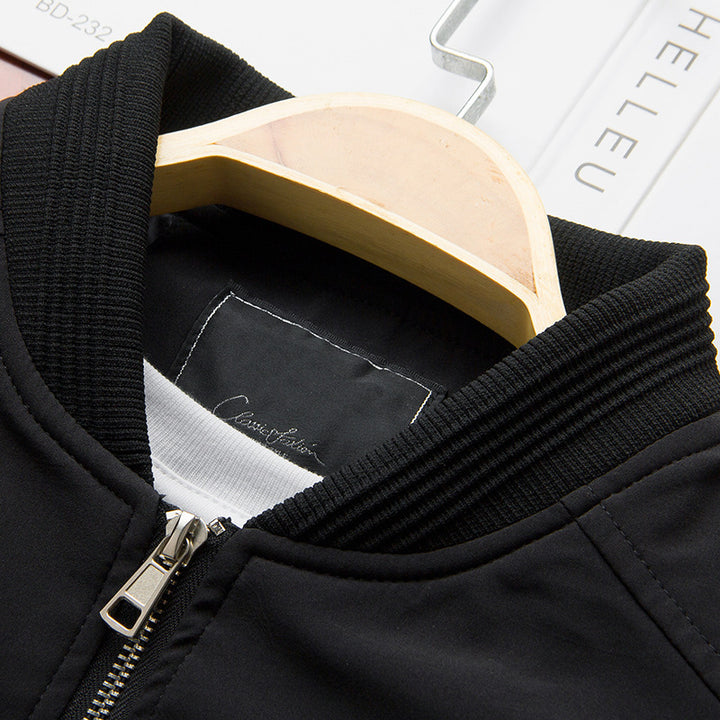 Herren Modische Bomberjacke mit elastischen Bündchen Drune