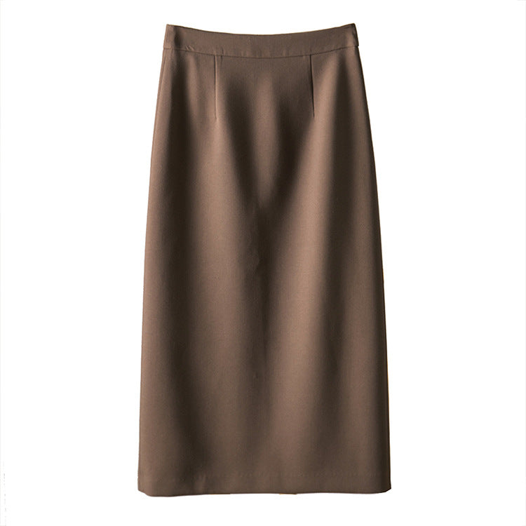 Damen Eleganter Midirock mit hoher Taille Drune