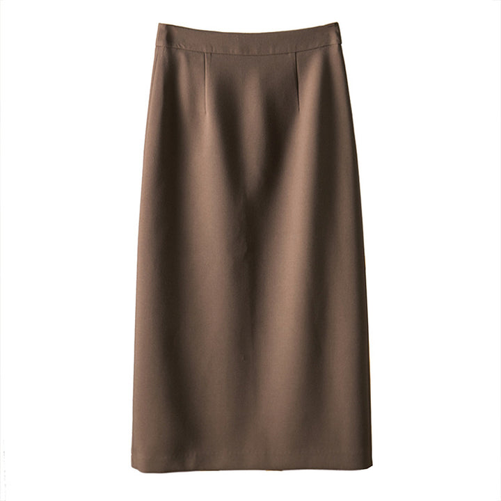 Damen Eleganter Midirock mit hoher Taille Drune