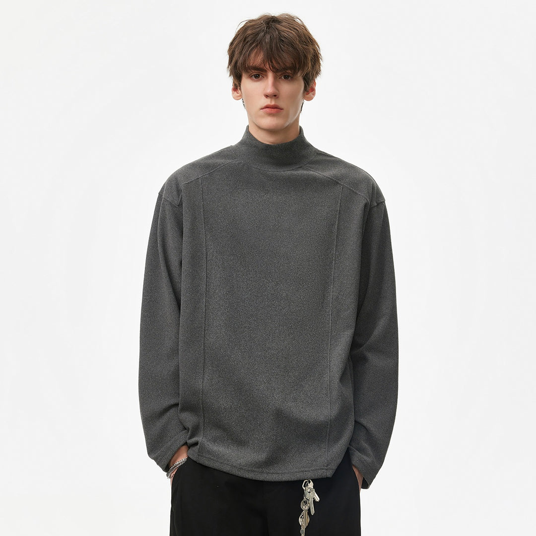 Herren Oversize Rollkragenpullover aus weichem Baumwoll‑Mix mit Raglanärmeln Drune