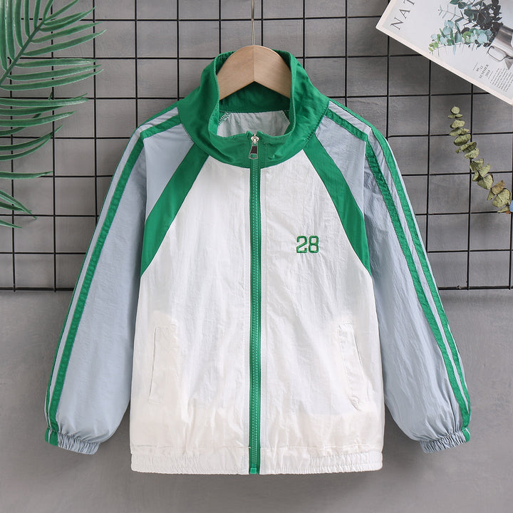 Damen nan sportlicher Retro Windbreaker mit Stehkragen und Raglanärmeln Drune