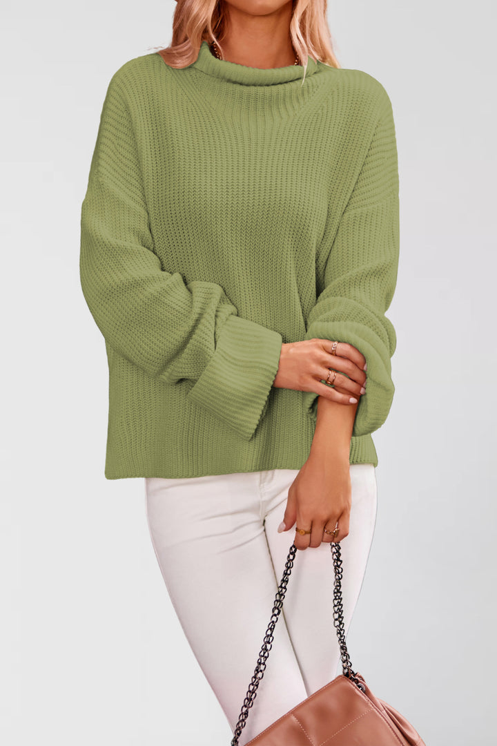 Damen Strickpullover mit hochschließendem Kragen Drune