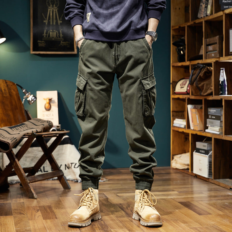 Herren Cargo-Joggerhose mit elastischem Bund, mehreren Utility-Taschen und gerippten Abschlüssen Drune