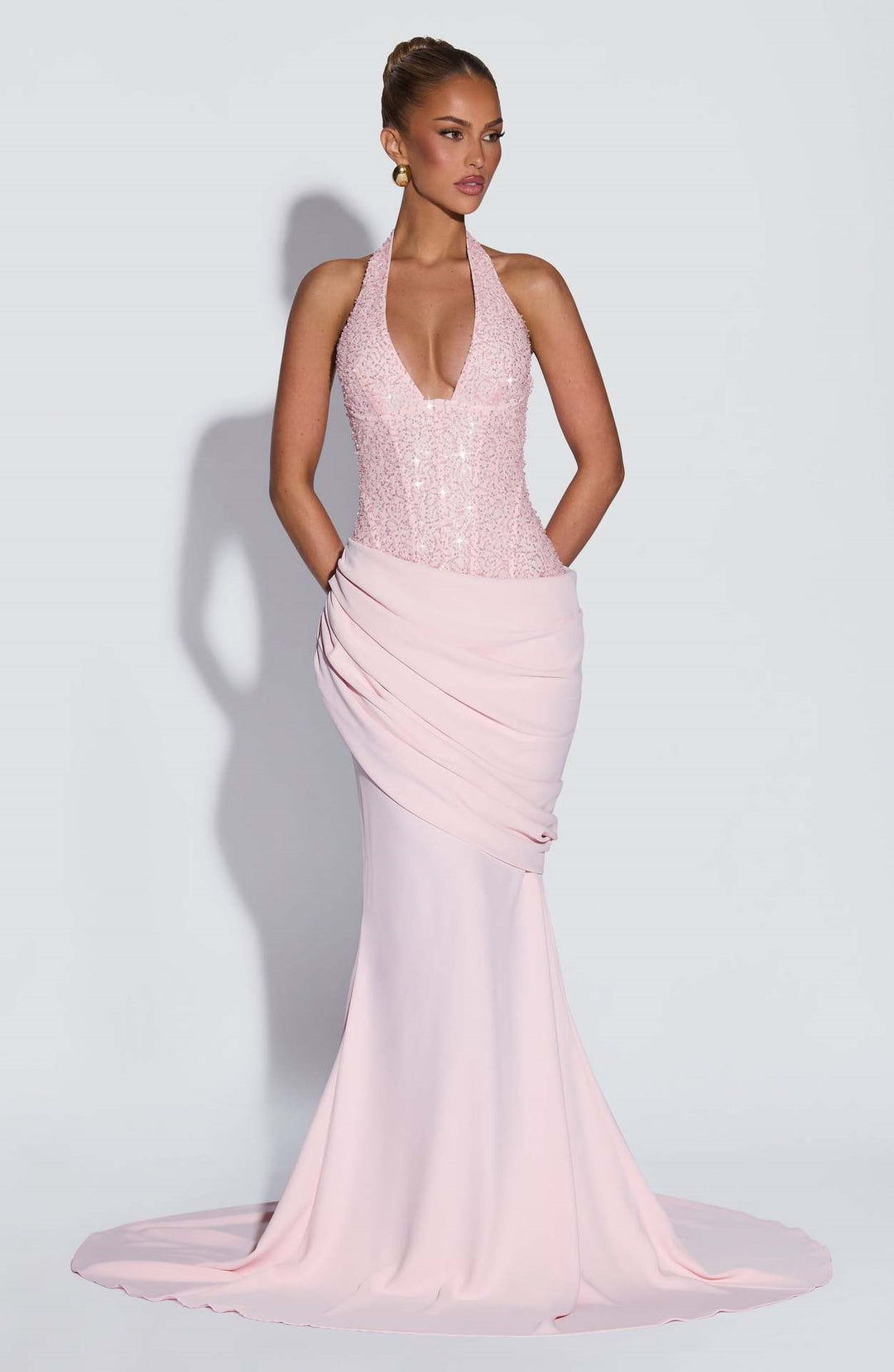 Damen Glänzendes Abendkleid mit figurbetontem Schnitt und schimmernden Pailletten Drune