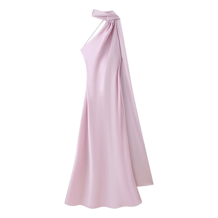 Damen Maxikleid mit elegantem Halterneck und fließendem Schnitt Drune