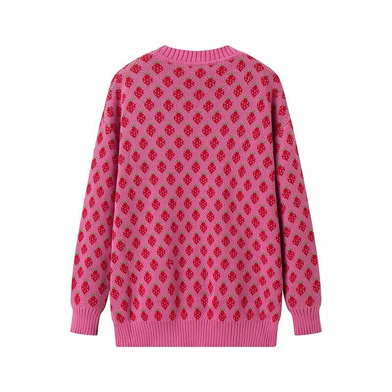 Damen Strickpullover mit floralen Mustern Drune
