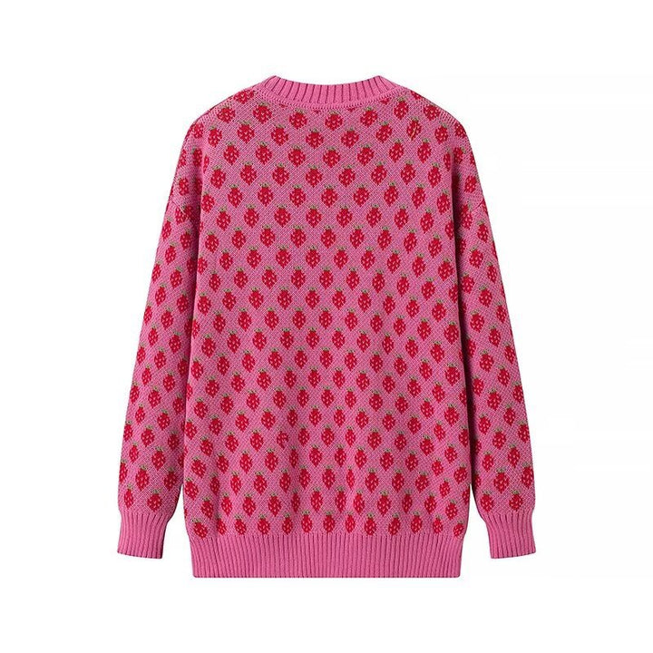 Damen Strickpullover mit floralen Mustern Drune