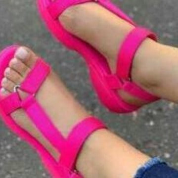 Damen nan sportliche Plateau-Sandalen mit verstellbaren Riemen Drune