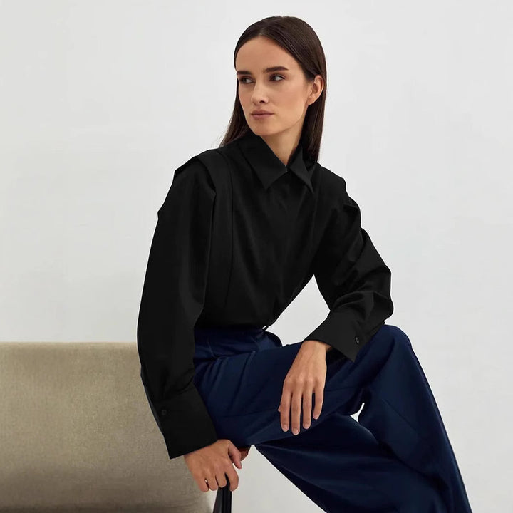Damen Elegante Bluse mit Puffärmeln und hochwertigem Stoff Drune