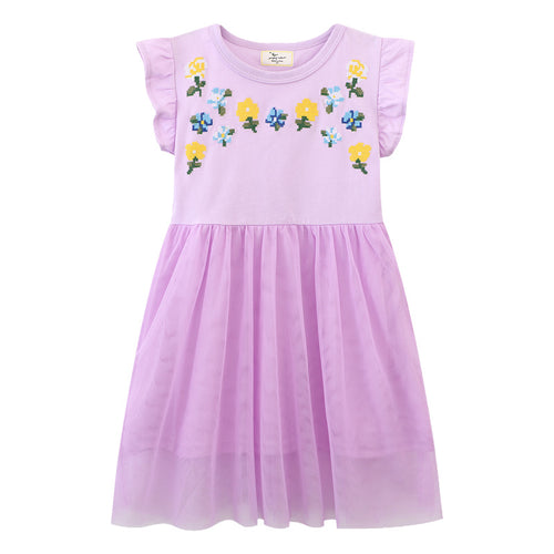 Mädchen Kleid mit zauberhaften Blumenapplikationen Drune