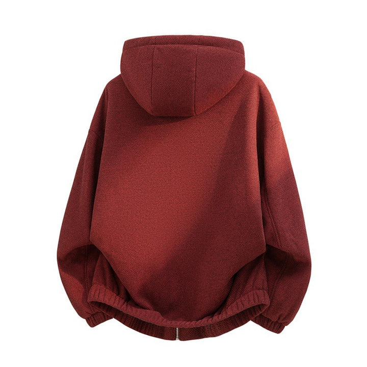Damen oversized Fleecejacke mit Kapuze und karierter Innenfütterung Drune