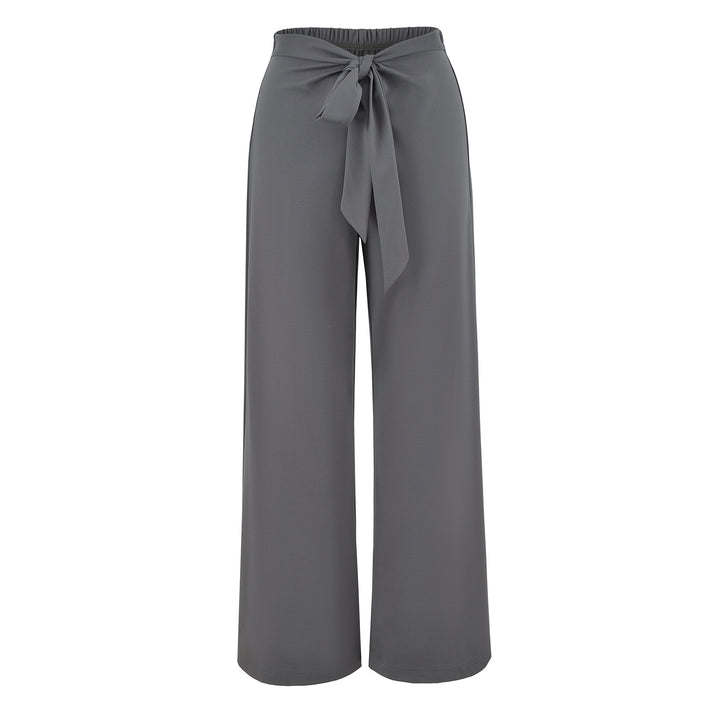 Damen Hochtaillierte Culotte-Hose mit weitem Bein und Bindegürtel Drune