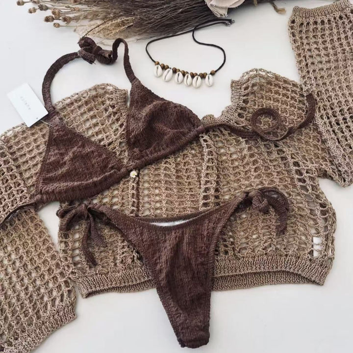 Damen Bikiniset mit transparenter Overlayer Drune