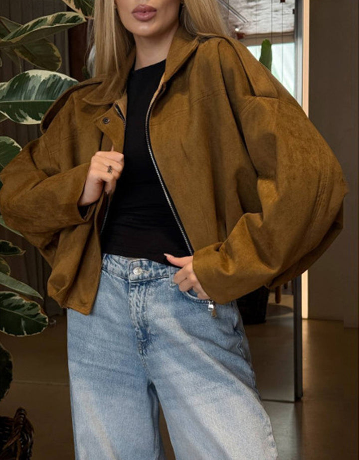 Damen Modische Oversized Jacke Drune