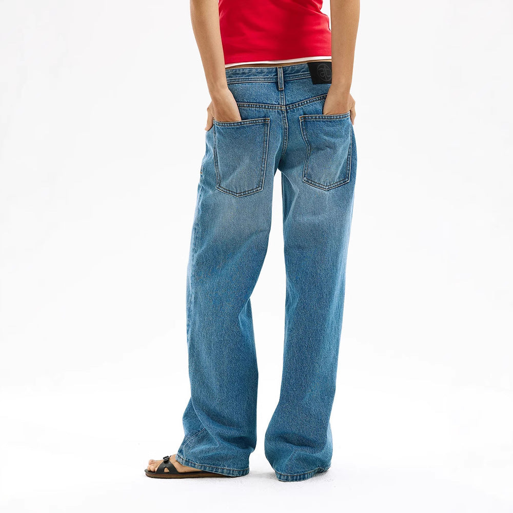 Damen Weite Denim-Jeans im lässigen Schnitt Drune