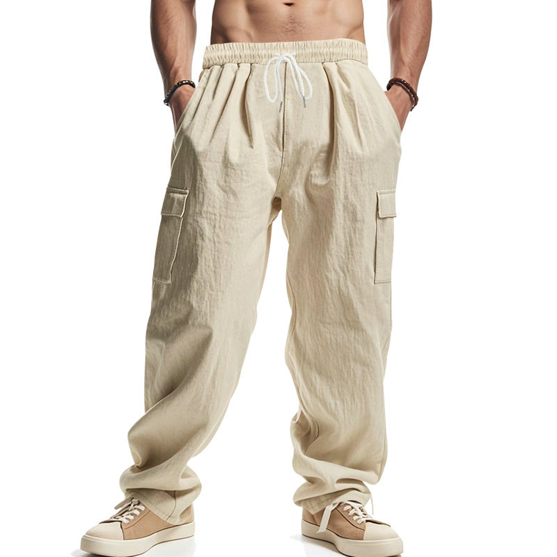 Herren Relaxed-Cargo-Hose im Oversize‑Streetstyle mit Tunnelzugbund & Klappentaschen Drune