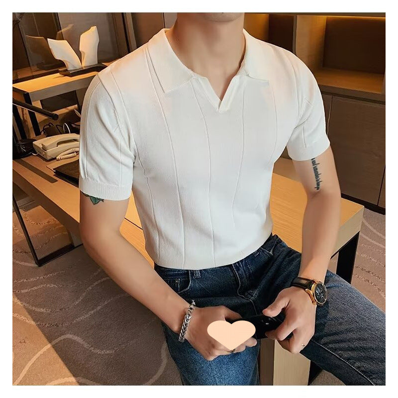 Herren Kurzarm Poloshirt mit strukturiertem Design Drune