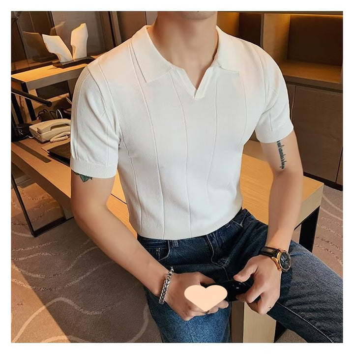 Herren Kurzarm Poloshirt mit strukturiertem Design Drune