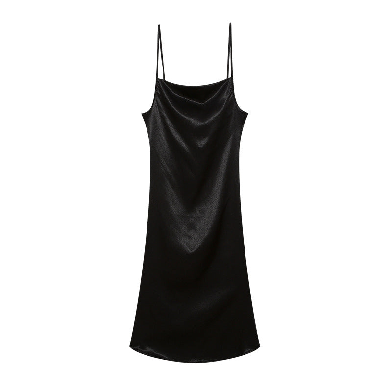Damen Satin Slip Kleid Drune