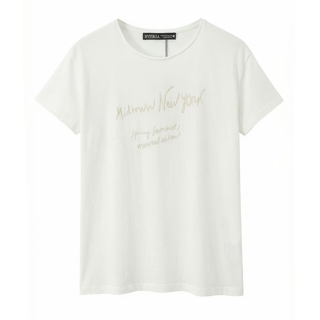 Damen T-Shirt mit minimalistischem Design und exklusivem Druck Drune