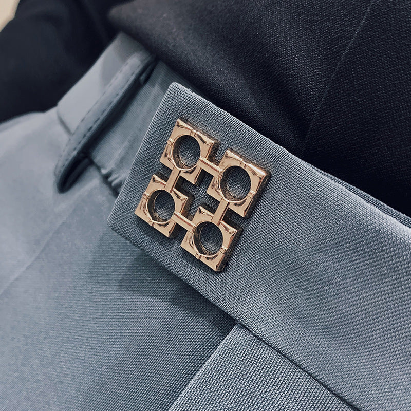 Herren nan moderne tapered Anzughose mit Bügelfalte, Stretchkomfort und verdecktem Hakenverschluss Drune
