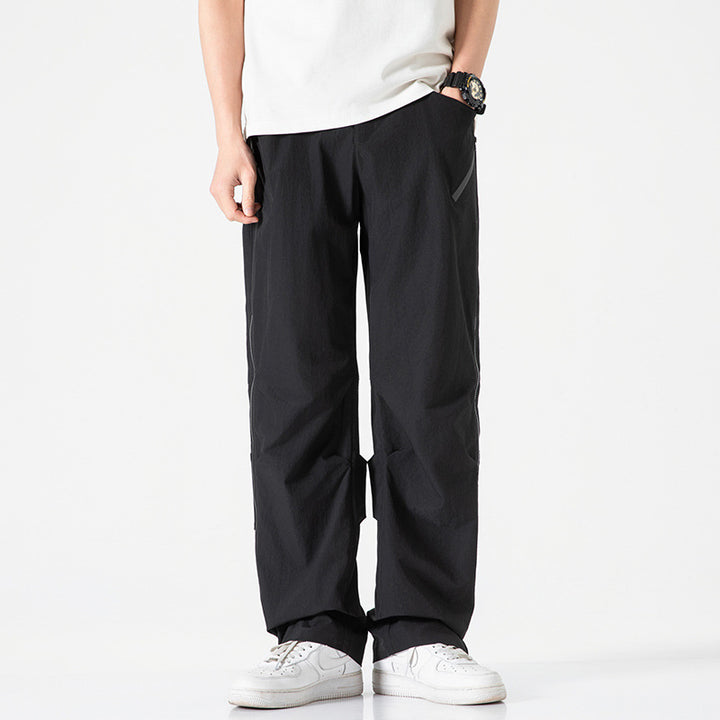 Herren Multifunktionale Tech‑Cargo‑Hose mit seitlichen Zippern, elastischem Bund und taktischen Pattentaschen Drune