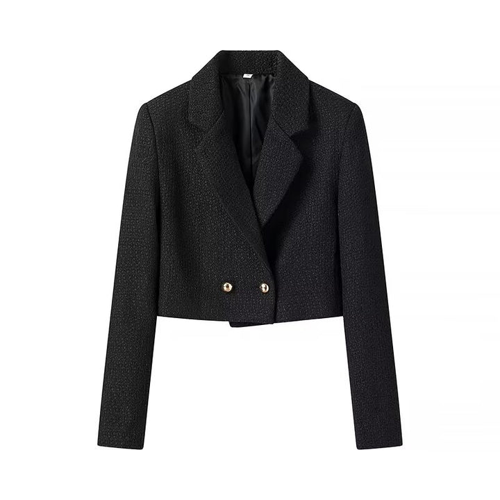Damen Kurz geschnittener Bouclé-Blazer mit taillierter Silhouette und Doppelknopf Drune