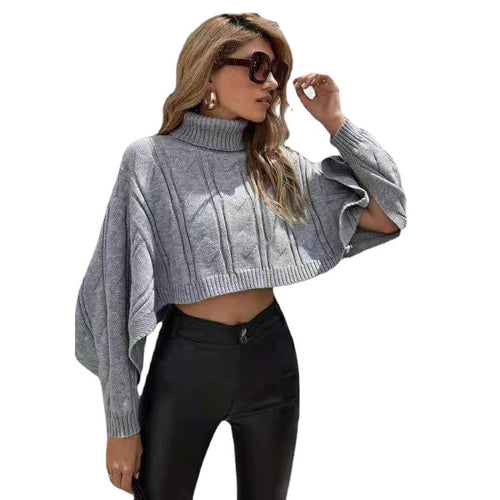 Damen kuscheliger Rollkragenpullover mit weitem Schnitt und strukturiertem Design Drune