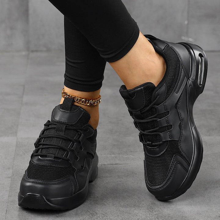 Damen Plateau-Sneaker mit Luftkissen-Sohle, atmungsaktivem Mesh und robuster Gummilaufsohle Drune