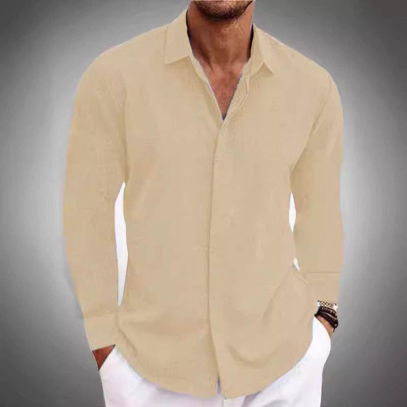 Herren Langarmhemd mit feiner Textur und elegantem Schnitt Drune