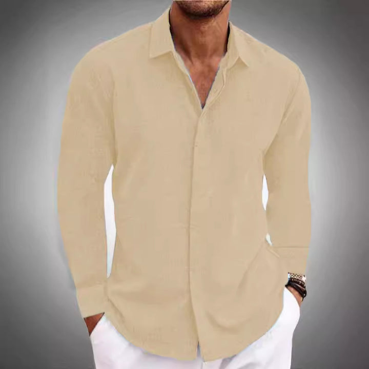 Herren Langarmhemd mit feiner Textur und elegantem Schnitt Drune