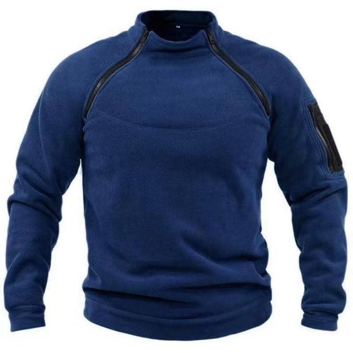 Herren Utility-Sweatshirt mit Schulter-Reißverschlüssen und Ärmeltasche Drune