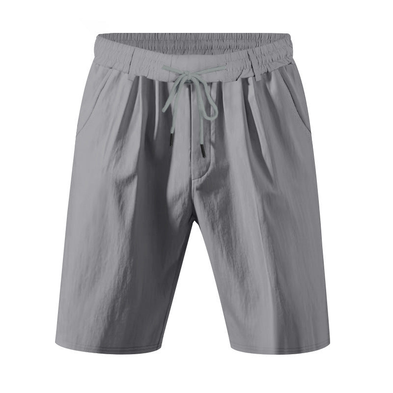 Herren nan knielange leichte Funktionsshorts mit Elastikbund, Kordelzug und tiefen Eingrifftaschen Drune