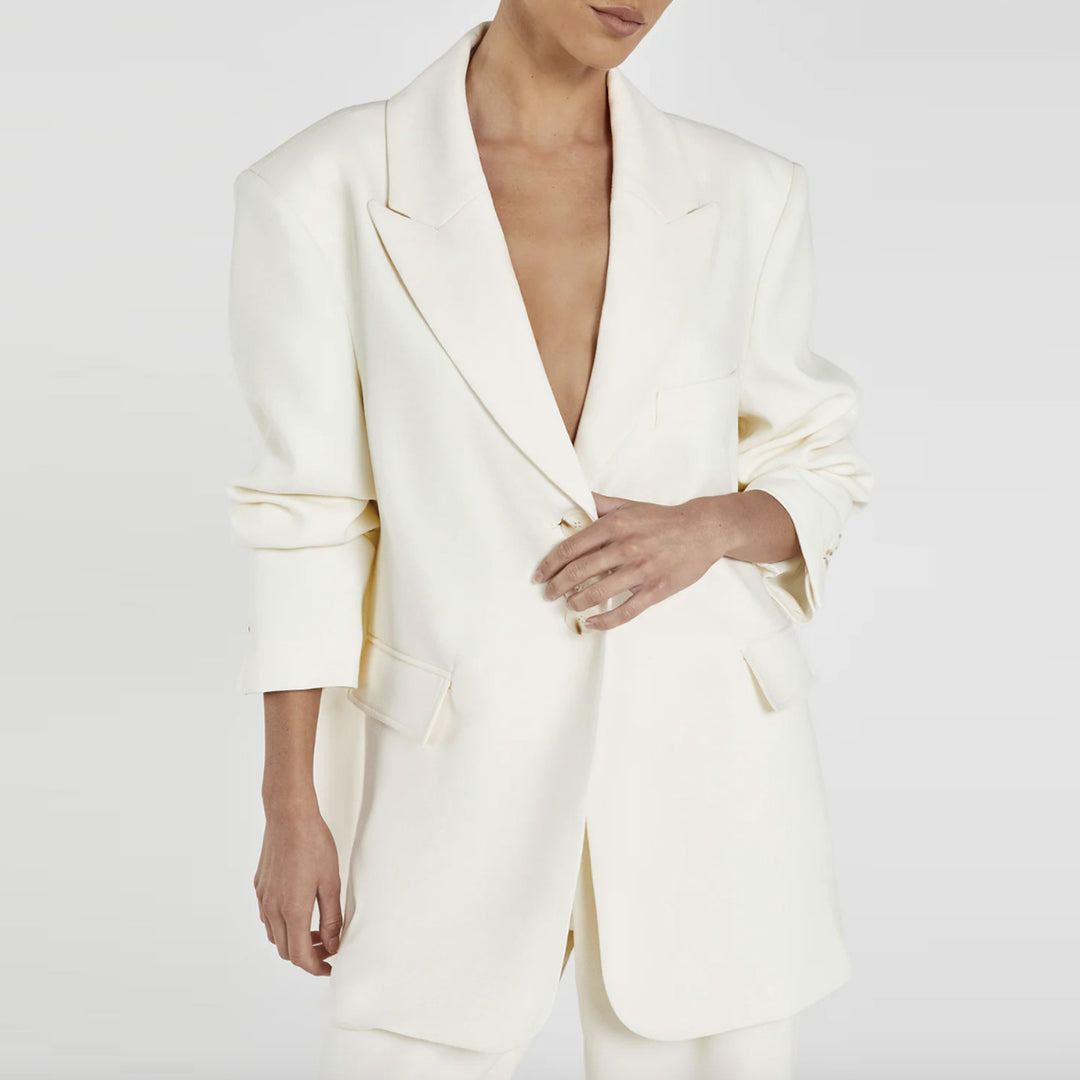Damen Oversized Blazer mit Knopfdetails Drune