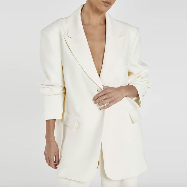 Damen Oversized Blazer mit Knopfdetails Drune