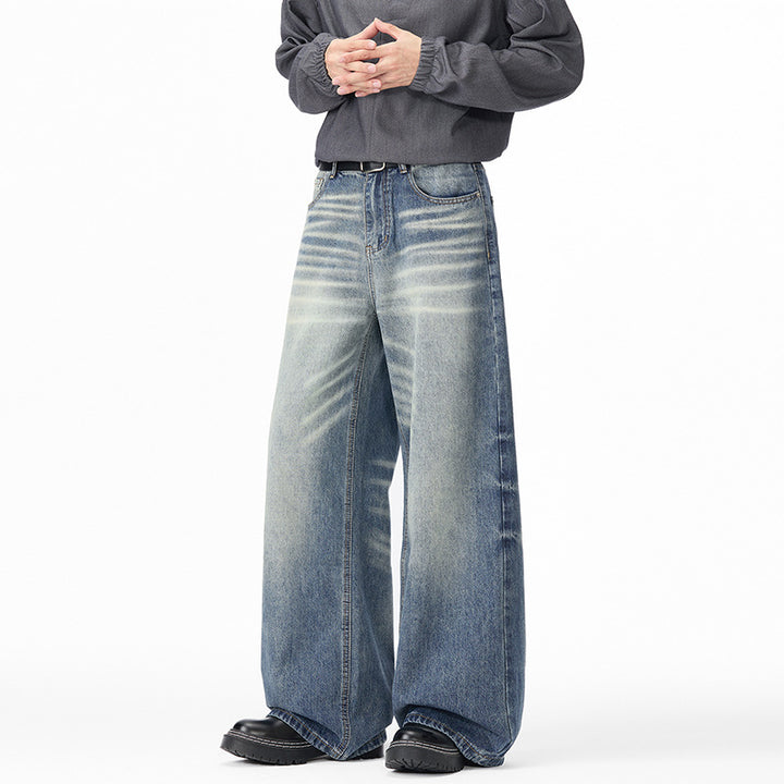 Damen Weite High‑Waist Baggy-Jeans mit Used‑Fade und extra weitem Bein Drune