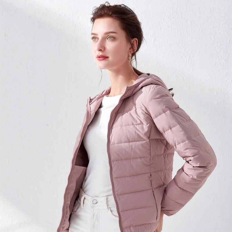 Damen Leichte gesteppte Kurzjacke mit Stehkragen und tailliertem Schnitt Drune