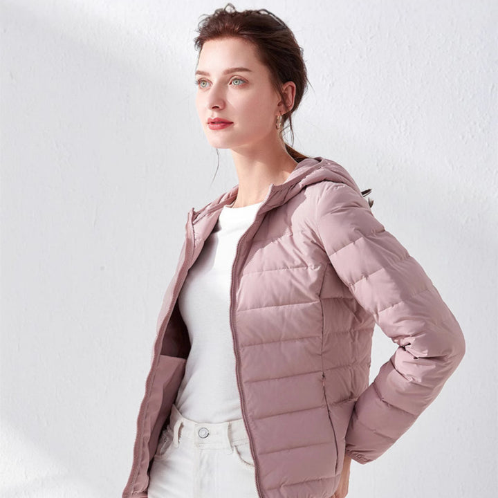 Damen Leichte gesteppte Kurzjacke mit Stehkragen und tailliertem Schnitt Drune
